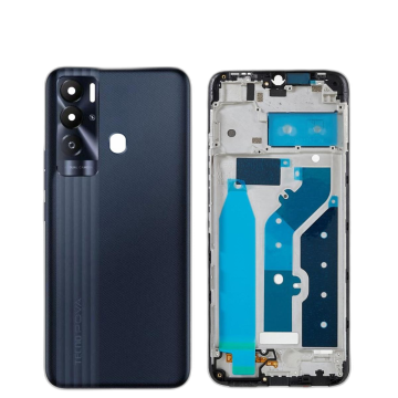 Tecno Pova Neo Housing Middle Frame With Side Button and Camera Lens Complete Body Casing Replacement For Pova Neo - Grey - Image 2
