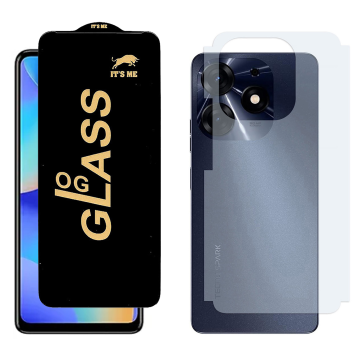 Tecno Spark 10 Pro Combo: OG Glass Screen Protector + Carbon Back Skin - Image 2