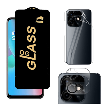 Tecno Spark 10c 360¬∞ Clear Kit: OG Glass + Back Jelly Camera Guard - Image 2