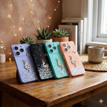Tecno Spark 20 Glitter Flower Fancy Mobile Cover - Image 2