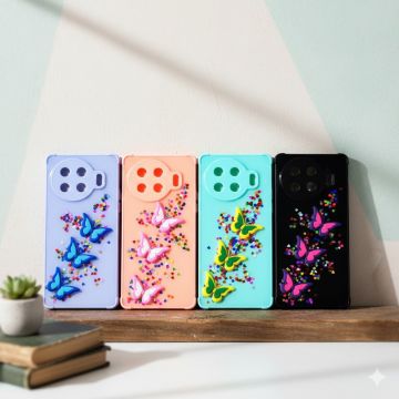 Tecno Spark 20 Pro Plus Glitter Butterfly Style Cover Case - Image 2