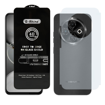 Tecno Spark 30C Combo: OG Glass Screen Protector + Carbon Back Skin - Image 2