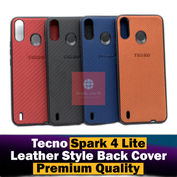 Tecno Spark 4 Lite Back Cover Leather Type Soft Spark 4 Lite Case For Boys