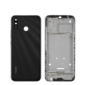 Tecno Spark 4 Lite Housing Middle Frame With Side Button and Camera Lens Complete Body Casing Replacement For Spark 4 Lite - Black - Image 2