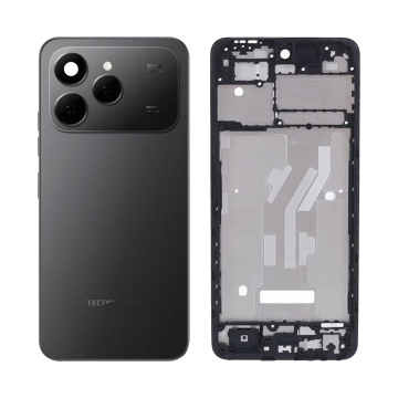 Tecno Spark 40 Full Body Housing - Complete Casing with Middle Frame, Back Door, Buttons & Lens Black - Image 2