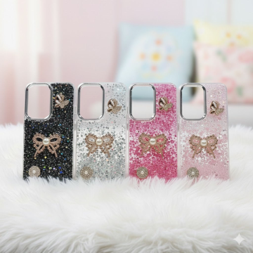 Tecno Spark 40 Pro Plus Glitter Butterfly Stone Mobile Cover
