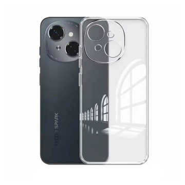 Tecno Spark 40c Crystal Clear Anti-Shock Soft Transparent Cover with Extra Bumper - Image 2