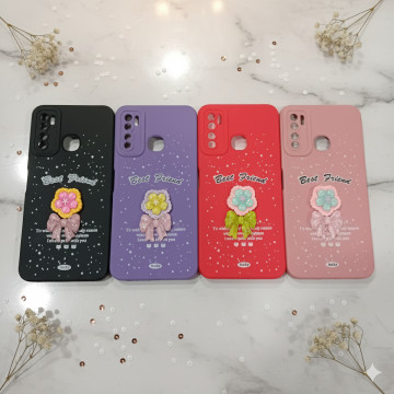 Tecno Spark 5 Glittering Floral Pattern Mobile Cover