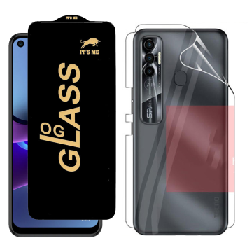 Tecno Spark 7 Pro Protection Pack: OG Glass + Clear Back Jelly Film - Image 2