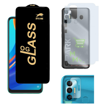 Tecno Spark 7T 3-in-1 Kit: OG Glass + Carbon Back Camera Protector - Image 2