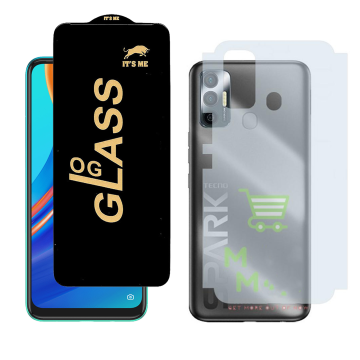 Tecno Spark 7T Combo: OG Glass Screen Protector + Carbon Back Skin - Image 2