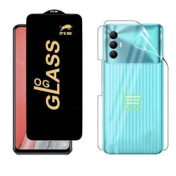 Tecno Spark 8 Pro Protection Pack: OG Glass + Clear Back Jelly Film - Image 2