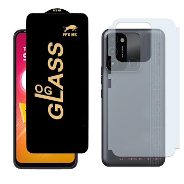 Tecno Spark 8C Combo: OG Glass Screen Protector + Carbon Back Skin - Image 2
