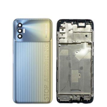 Tecno Spark 8P Housing Middle Frame With Side Button and Camera Lens Complete Body Casing Replacement For Spark 8P - Golden - Image 2