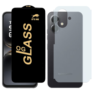 Tecno Spark Go 2 Combo: OG Glass Screen Protector + Carbon Back Skin - Image 2