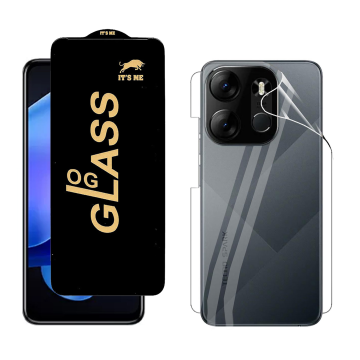 Tecno Spark Go (2023) Protection Pack: OG Glass + Clear Back Jelly Film - Image 2