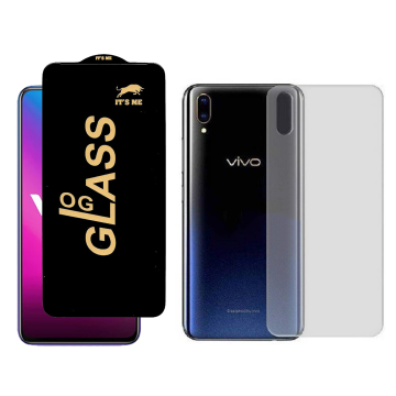 Vivo V11 Combo: OG Glass Screen Protector + Carbon Back Skin - Image 2