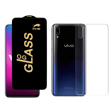 Vivo V11 Protection Pack: OG Glass + Clear Back Jelly Film - Image 2