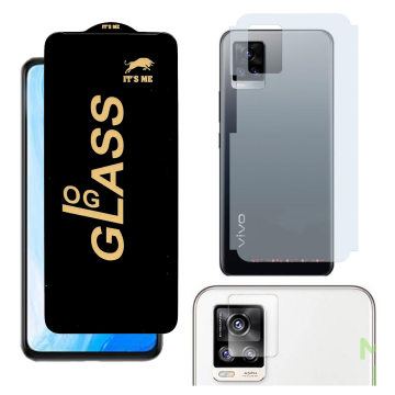 Vivo V20 3-in-1 Kit: OG Glass + Carbon Back Camera Protector - Image 2