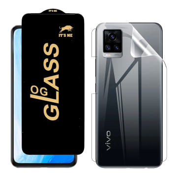 Vivo V20 Protection Pack: OG Glass + Clear Back Jelly Film - Image 2