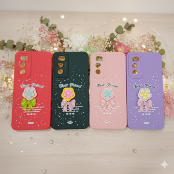 Vivo V20 SE Glittering Floral Pattern Mobile Cover - Image 2