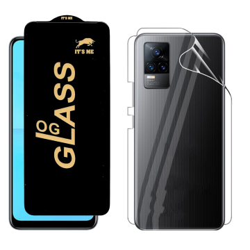 Vivo V21e Protection Pack: OG Glass + Clear Back Jelly Film - Image 2