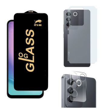 Vivo V27e 3-in-1 Kit: OG Glass + Carbon Back Camera Protector - Image 2