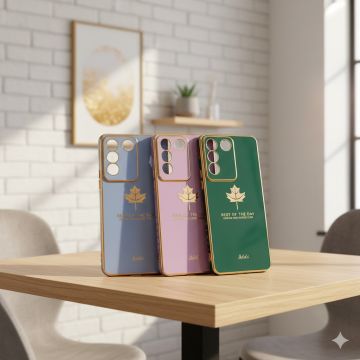Vivo V27e Soft Multi Golden Border Camera Protection Cover - Image 2