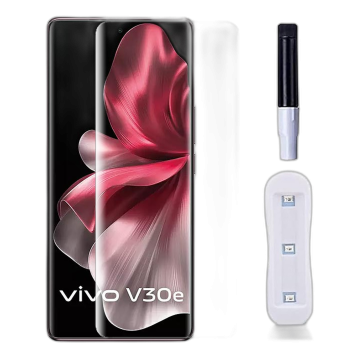 Vivo V30e Front UV Tempered Glass Protector For Fully Curved Glass For Vivo V30e - Image 2