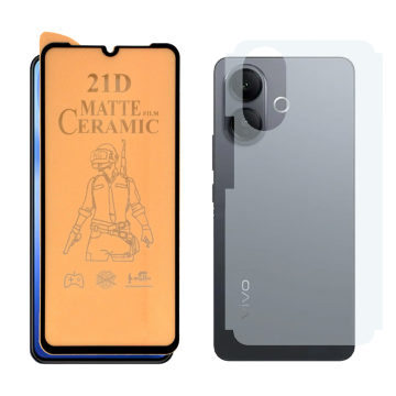 Vivo V60 Lite Combo: Ceramic Matte + Carbon Back Skin - Image 2