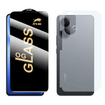 Vivo V60 Lite Combo: HD Glass Screen Protector + Carbon Back Skin - Image 2