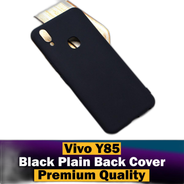 Vivo V9 Soft Plain Black Mobile Cover - Image 2