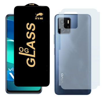 Vivo Y01 Combo: OG Glass Screen Protector + Carbon Back Skin - Image 2