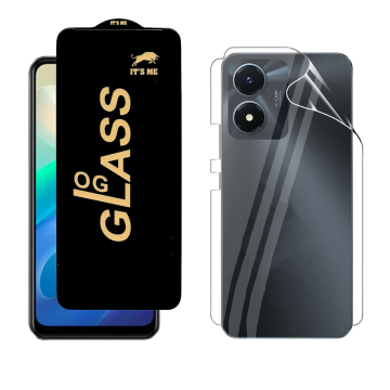 Vivo Y02s Protection Pack: OG Glass + Clear Back Jelly Film - Image 2