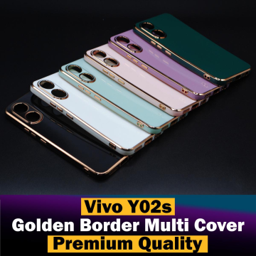 Vivo Y02s Soft Multi Golden Border Camera Protection Cover - Image 2