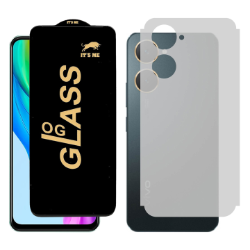 Vivo Y03 Combo: OG Glass Screen Protector + Carbon Back Skin - Image 2