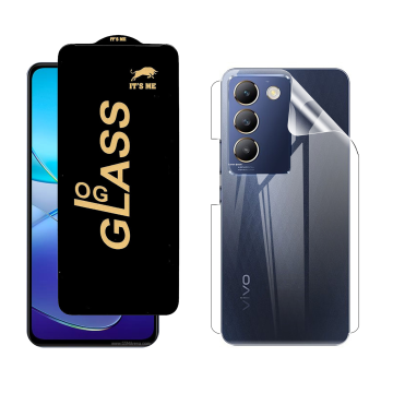 Vivo Y100 4G Protection Pack: OG Glass + Clear Back Jelly Film - Image 2