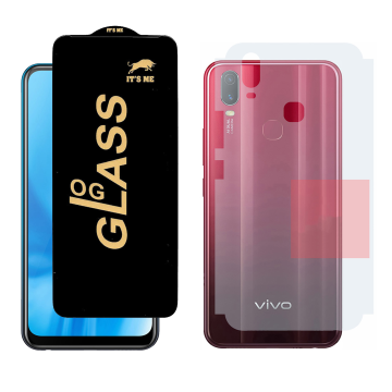 Vivo Y11 Combo: OG Glass Screen Protector + Carbon Back Skin - Image 2