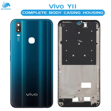 Vivo Y11 Housing Middle Frame With Side Button and Camera Lens Complete Body Casing Replacement For Y11 - Blue - Image 2