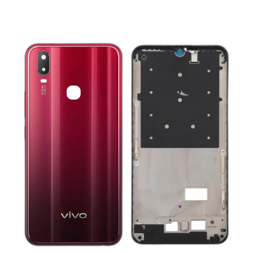 Vivo Y11 Housing Middle Frame With Side Button and Camera Lens Complete Body Casing Replacement For Y11 - Red - Image 2