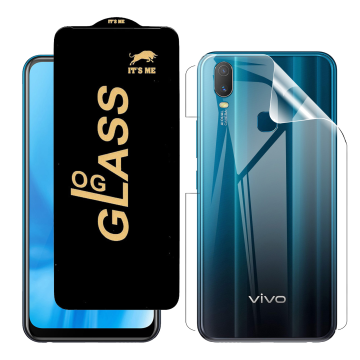 Vivo Y11 Protection Pack: OG Glass + Clear Back Jelly Film - Image 2