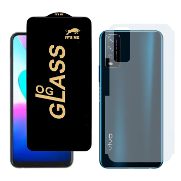 Vivo Y11s Combo: OG Glass Screen Protector + Carbon Back Skin - Image 2