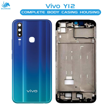 Vivo Y12 Housing Middle Frame With Side Button and Camera Lens Complete Body Casing Replacement For Y12 - Blue - Image 2