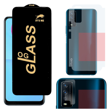 Vivo Y12s 3-in-1 Kit: OG Glass + Carbon Back Camera Protector - Image 2