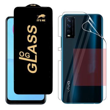 Vivo Y12s Protection Pack: OG Glass + Clear Back Jelly Film - Image 2