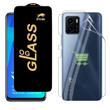 Vivo Y15c Protection Pack: OG Glass + Clear Back Jelly Film - Image 2