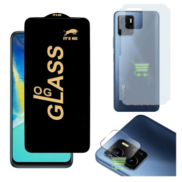Vivo Y15s 3-in-1 Kit: OG Glass + Carbon Back Camera Protector - Image 2