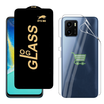 Vivo Y15s Protection Pack: OG Glass + Clear Back Jelly Film - Image 2