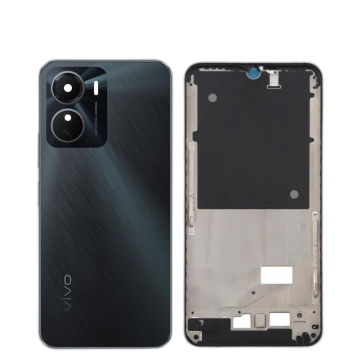 Vivo Y16 Housing Middle Frame With Side Button and Camera Lens Complete Body Casing Replacement For Y16 - Black - Image 2