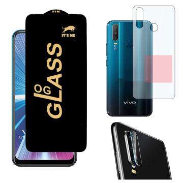 Vivo Y17 3-in-1 Kit: OG Glass + Carbon Back Camera Protector - Image 2